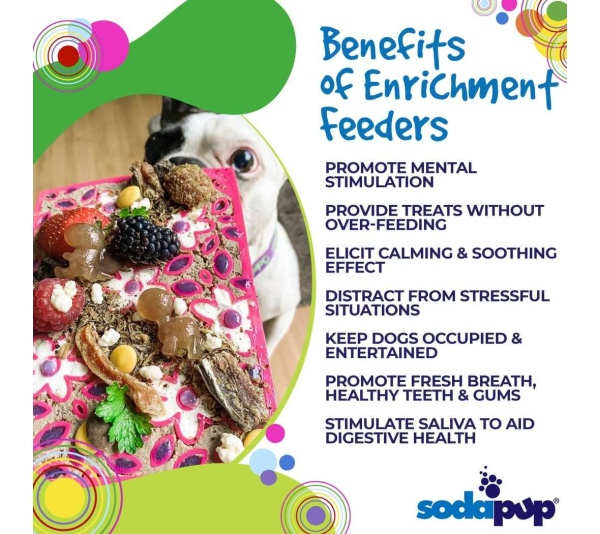 Pink - Flower Power Design eMat Enrichment Lick Mat  - Small