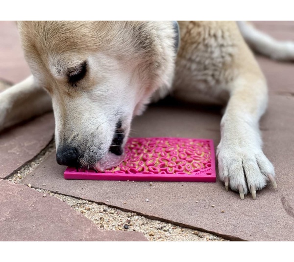 Pink - Flower Power Design eMat Enrichment Lick Mat  - Small