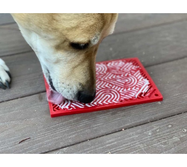 Red - Heart Design "Love" eMat Enrichment Lick Mat - Small