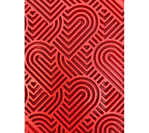 Red - Heart Design "Love" eMat Enrichment Lick Mat - Small