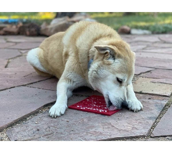 Red - Heart Design "Love" eMat Enrichment Lick Mat - Small