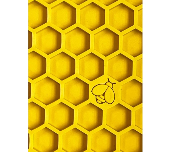 Yellow - Honeycomb Design Emat Enrichment Lick Mat - Small