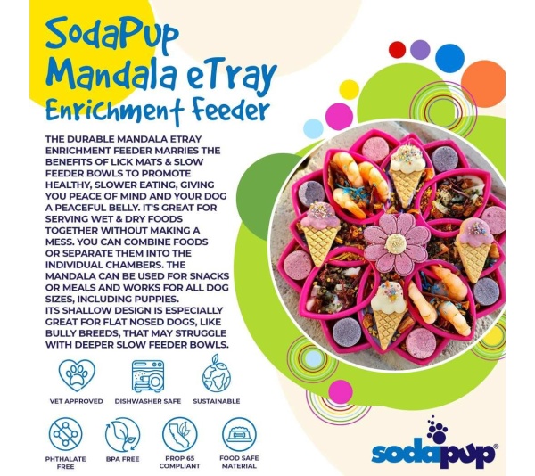 Pink  - Mandala Design eTray Enrichment Tray for Dogs