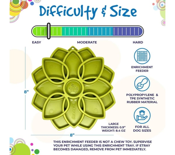 Green - Mandala Design eTray Enrichment Tray for Dogs