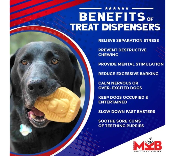 Gold - MKB Doggie Pharaoh Durable Chew Toy & Treat Dispenser  - Medium