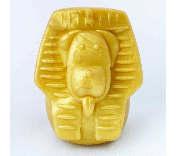 Gold - MKB Doggie Pharaoh Durable Chew Toy & Treat Dispenser  - Medium