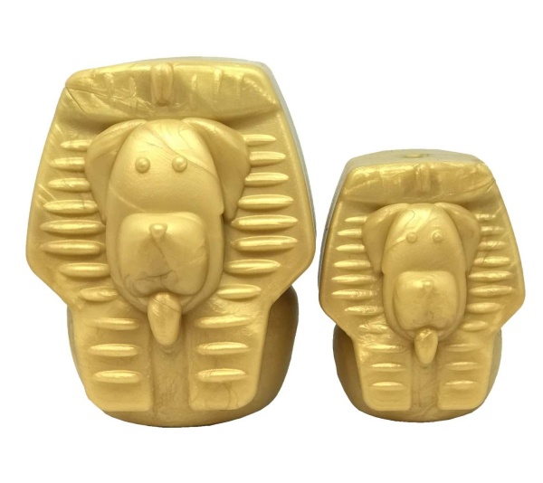 Gold - MKB Doggie Pharaoh Durable Chew Toy & Treat Dispenser  - Medium