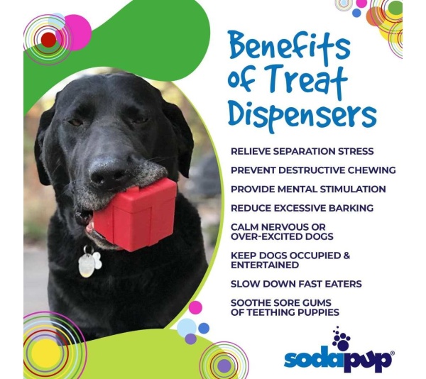 Red - SP Gift Box Durable Rubber Chew Toy & Treat Dispenser - Large