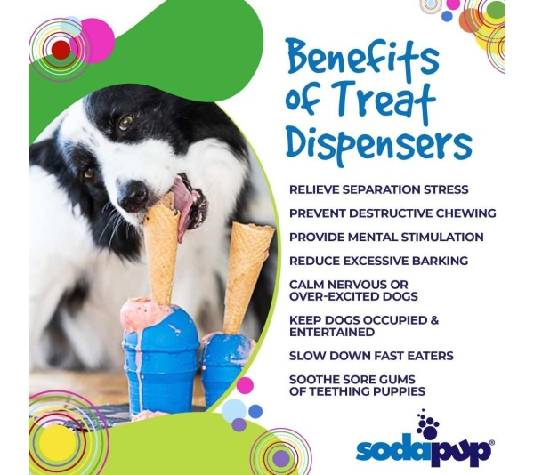 Pink - SP Ice Cream Cone Durable Rubber Chew Toy and Treat Dispenser - Medium