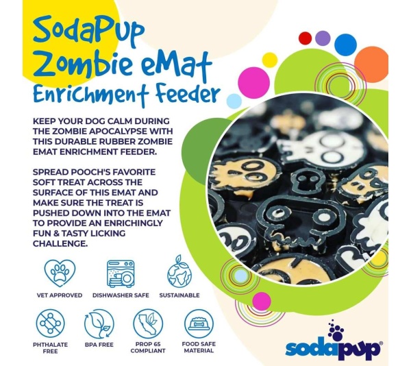 Black - Zombie Design Emat Enrichment Lick Mat