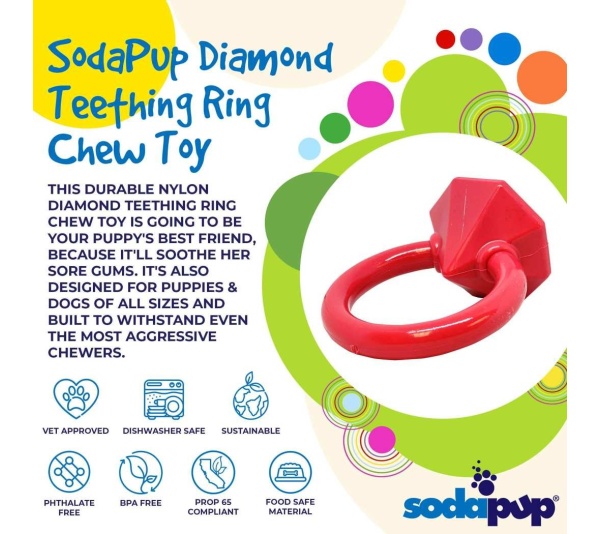 Diamond Ring Durable Teething Ring for Puppies and Aggressive Chewers