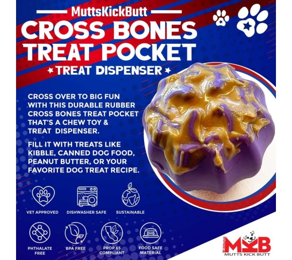 Purple - MKB Cross Bones Treat Pocket - Medium