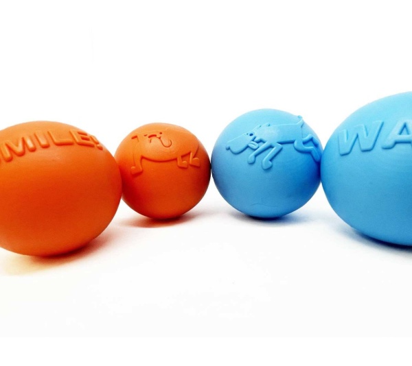 Blue - SP Wag Ball Ultra Durable Synthetic Rubber Chew Toy & Floating Retrieving Toy - Large