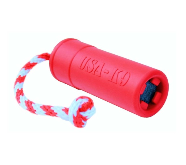 Red - USA-K9 Firecracker Durable Rubber Floating Training Dummy  - Large