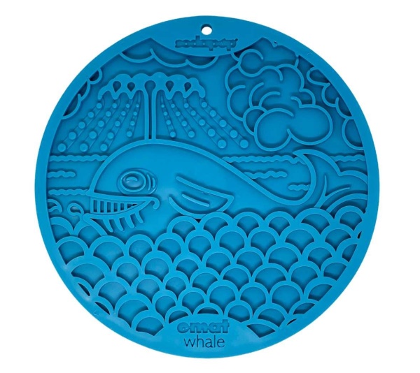 Blue Whale E-Mat - Whale Design eMat Enrichment Lick Mat With Suction Cups