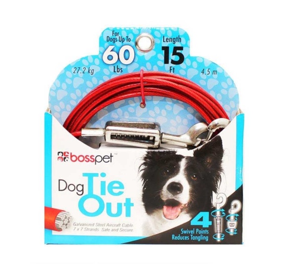 BP Tie-Out W/ Spring 40ft Lrg - 40ft Large