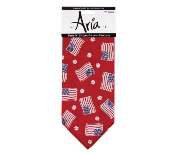 Red - AR Paws N Stripes Forever Bandana Red
