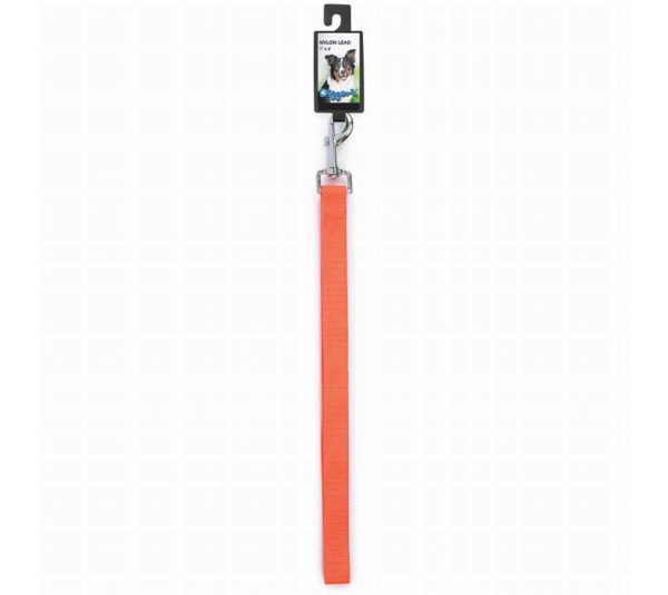 Neon Orange - DGR 1in Nylon Lead 72in Neon Org - 72in