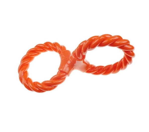 Orange - IF TPR/Rope Double Ring Twist Tug Org