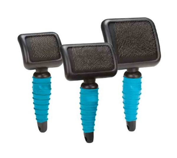 Blue - MG Ergonomic Soft Slicker Brush M - Medium