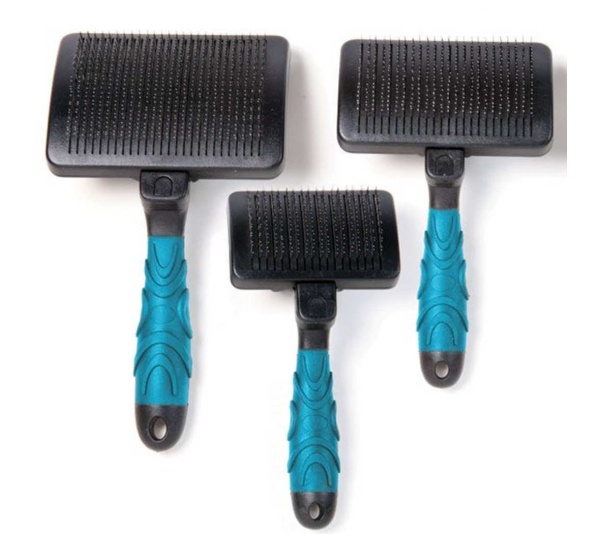Blue - MGT Self-cleaning slicker brush M Blu - Medium