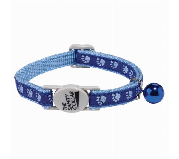 Blue - MT TwoTone Pawprint Collar Blu