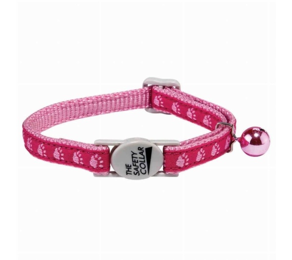 Pink - MT TwoTone Pawprint Collar Pnk