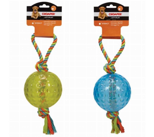 CHP 5in TPR Ball With Rope Tug