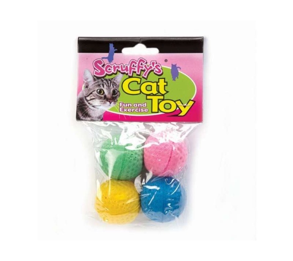 SFY Kitty Sponge Balls 4Pk