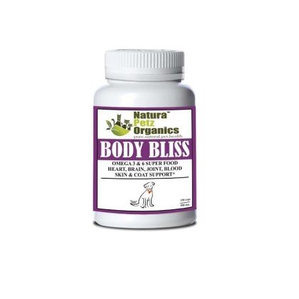 Body Bliss - Omega 3 & 6 Super Food + Heart, Brain Joint, Blood & Coat Support* - Dog / 150 caps / 500 mg/Size 1