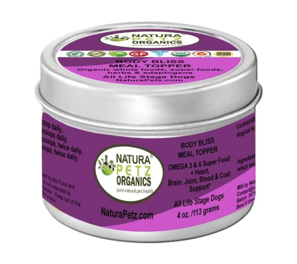 Body Bliss Meal Topper- Omega 3 & 6 Super Food + Heart, Brain Joint, Blood & Coat Support* - 4 Oz. Dog