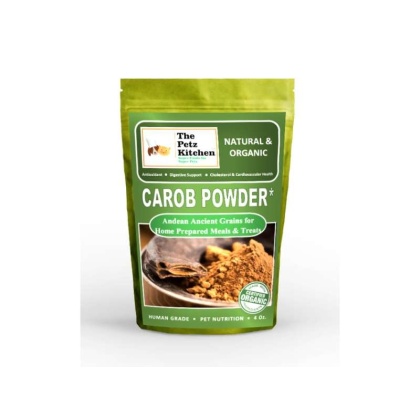 Carob Antioxidant Digestive & Cardiovascular Support* The Petz Kitchen - Organic Raw & Human Grade Ingredients For Home Prepared Meals & Treats - 4 Oz