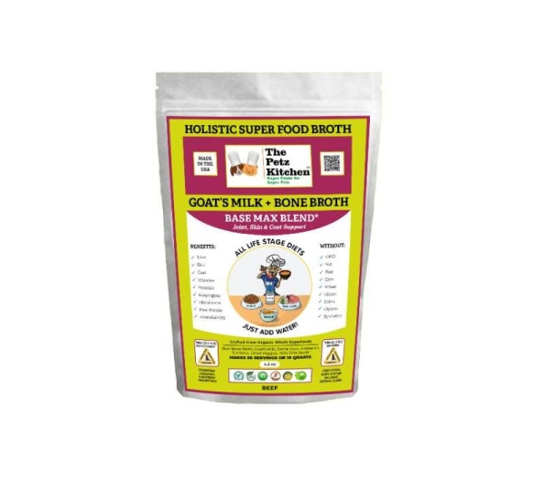 Goats Milk + Bone Broth Base Max* Joint, Skin & Coat Support Broth* The Petz Kitchen Dog & Cat