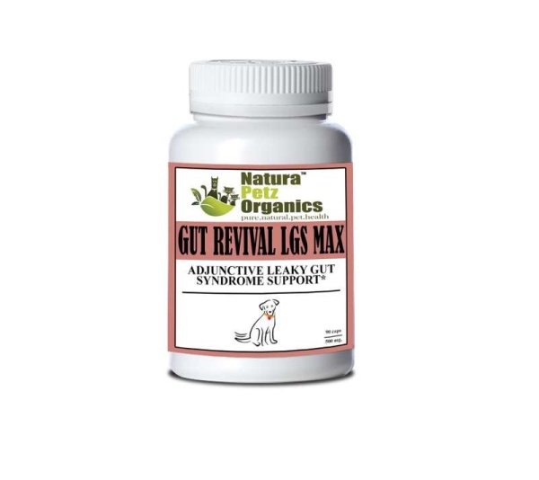 Gut Revival Lgs Max Capsules - Adjunctive Leaky Gut Syndrome Support* For Dogs And Cats - Dog 90 caps / 250 mg.