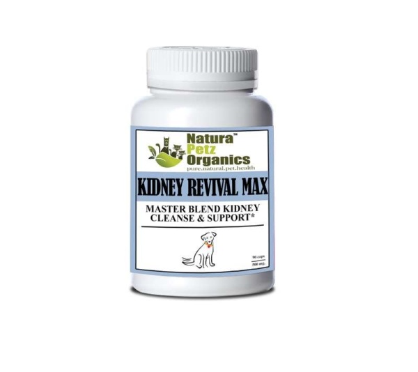 Kidney Revival Max Master Blend Kidney Cleanse & Support Capsules* Adult & Senior Dogs - DOG 90 Caps - 500 mg.