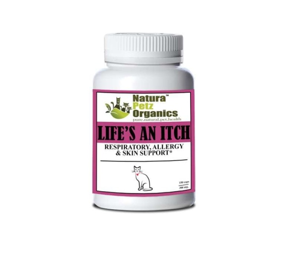 Life'S An Itch Capsules - Respiratory, Allergy & Skin Support* Capsules For Dogs & Cats* - Cat 150 capsules - 300 mg Turkey Flavor