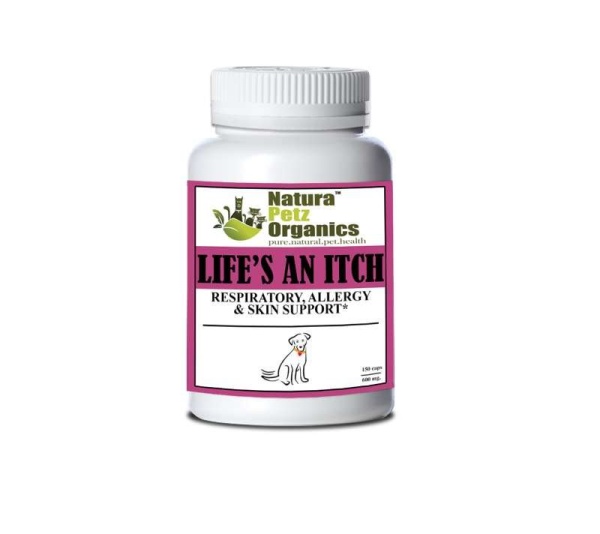 Life'S An Itch Capsules - Respiratory, Allergy & Skin Support* Capsules For Dogs & Cats* - Dog 150 capsules - 600 mg. Turkey Flavor
