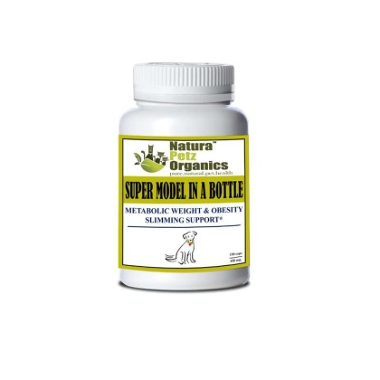 Super Model In A Bottle - Metabolic Weight & Obesity Slimming Support* Adult & Senior Pets* - DOG /150 caps / 500 mg  Turkey Flavor
