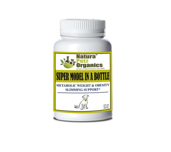 Super Model In A Bottle - Metabolic Weight & Obesity Slimming Support* Adult & Senior Pets* - DOG /150 caps / 500 mg  Turkey Flavor