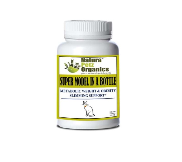 Super Model In A Bottle - Metabolic Weight & Obesity Slimming Support* Adult & Senior Pets* - CAT  / 150 caps / 225 mg / Turkey Flavor