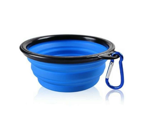 Single Blue Silicone Collapsible Travel Bowl - 12oz