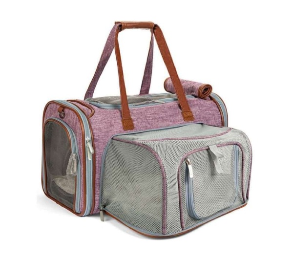 Purple - Mr. Peanut's Gold Series Mini Size Expandable Pet Carrier - 16 in L x 10 in W x 10 in H