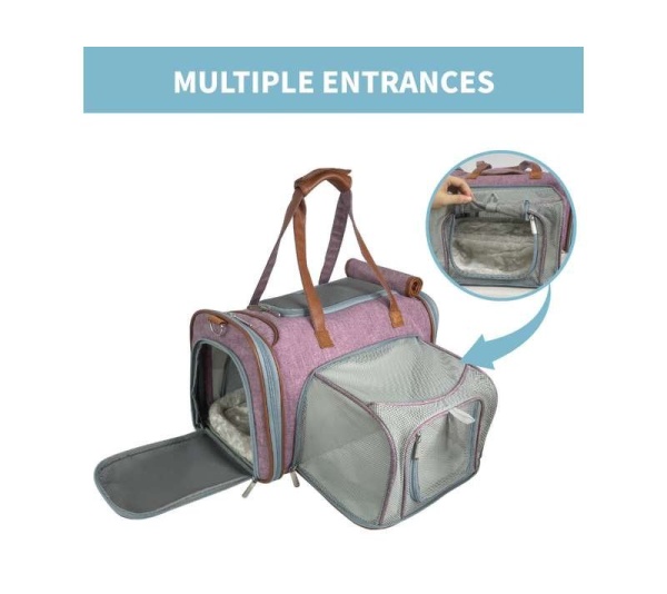 Purple - Mr. Peanut's Gold Series Mini Size Expandable Pet Carrier - 16 in L x 10 in W x 10 in H