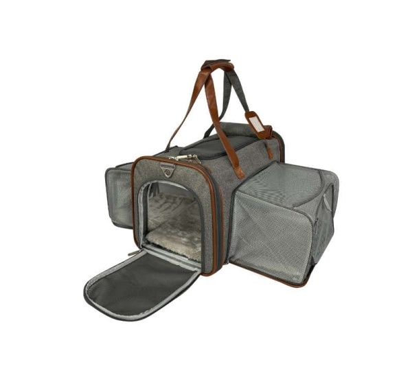 Platinum Gray - Mr. Peanut's Gold Series Standard Size Double Expandable Pet Carrier - 18 in L x 10.5 in W x 11 in H