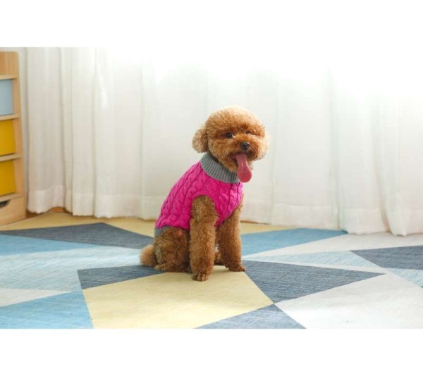 Royal Rosa With Gray Fringe - Mr. Peanut's Knitted Acrylic Dog Sweaters - XX Large