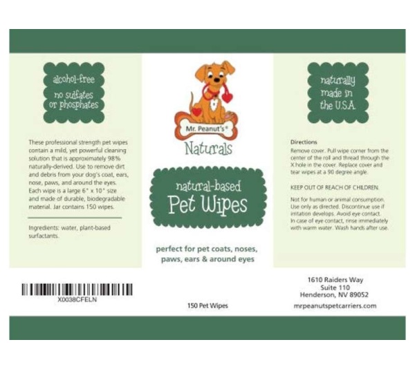 Mr. Peanut's Naturals Pet Wipes -