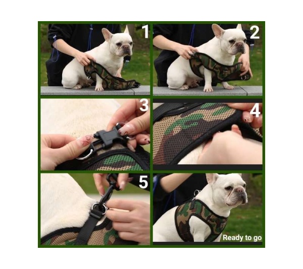 Camo - Mr. Peanut's PupTrek Small Dog/Cat Soft Mesh Step In Harness Vest - XSmall