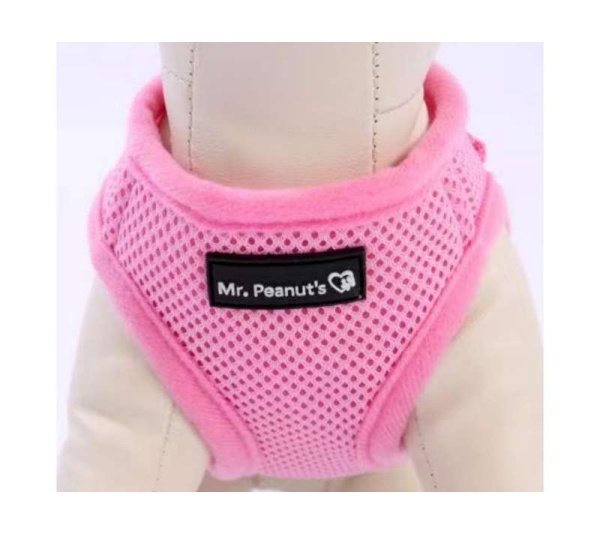 Pink - Mr. Peanut's PupTrek Small Dog/Cat Soft Mesh Step In Harness Vest - XSmall