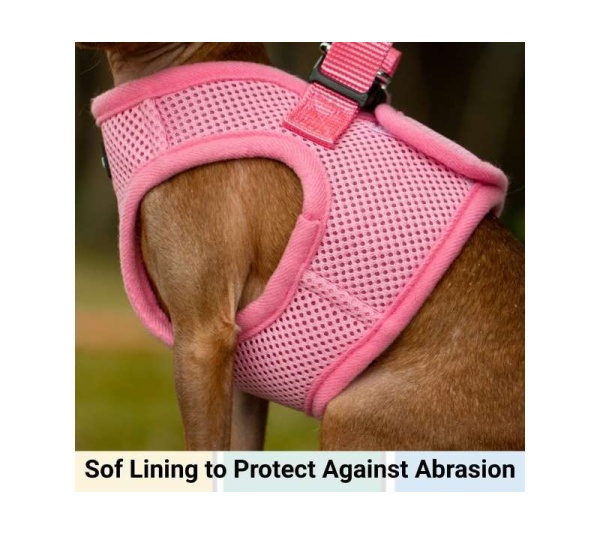 Pink - Mr. Peanut's PupTrek Small Dog/Cat Soft Mesh Step In Harness Vest - XSmall