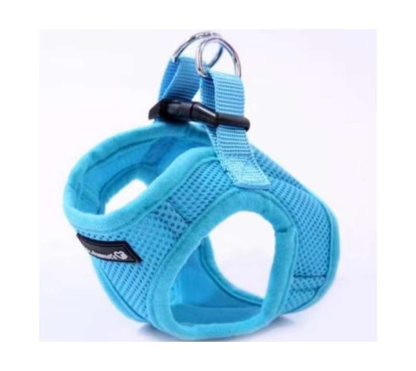 Blue - Mr. Peanut's PupTrek Small Dog/Cat Soft Mesh Step In Harness Vest - Medium